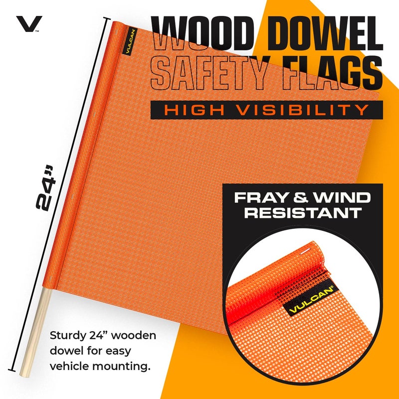 VULCAN Flags, Oversize Load Banners, and Magnets Kit - Includes 2 Stretch Cord Oversize Load Banners, 4 Magnets, 4 Red Flags, 4 Orange Flags, and A High-Viz Vented Storage Bag - Image 4
